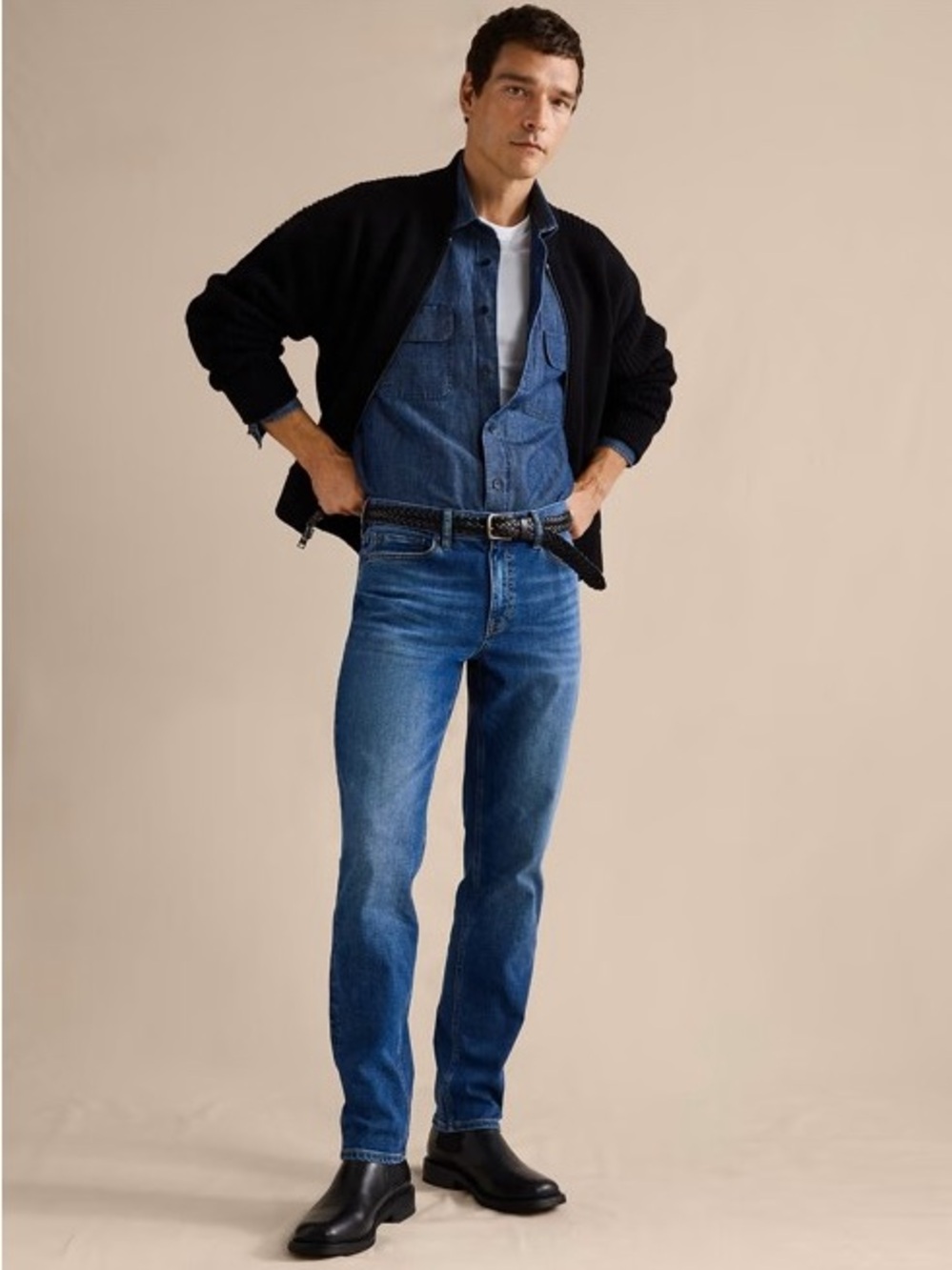 Banana Republic Men's Blue Athletic Straight Jeans